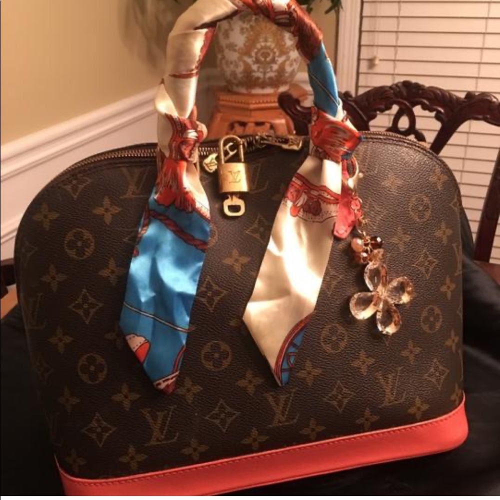 Louis Vuitton Vintage Alma Satchel Custom Crimson